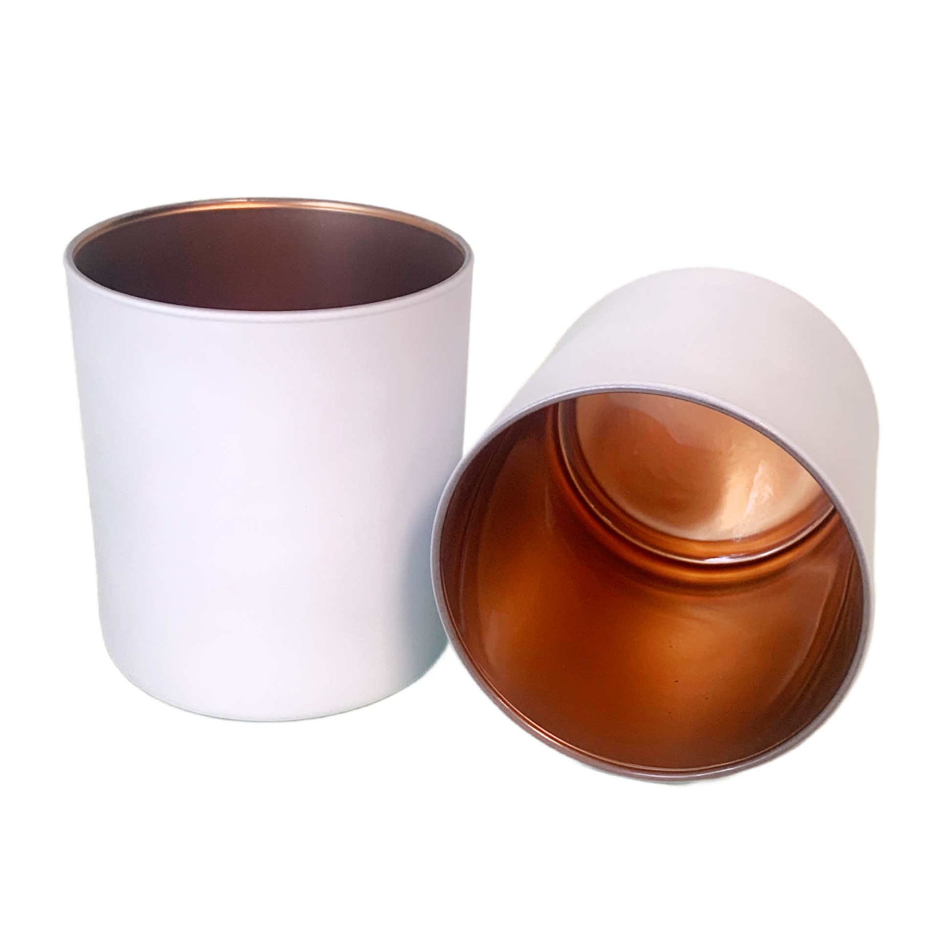12.5 oz. Matte White & Copper Opaque Tumblers