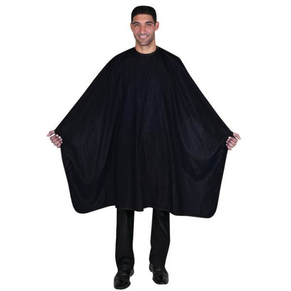 BETTY DAIN Premier Barber Cape, Black Model #BD-900-BLK, UPC: 013534999436