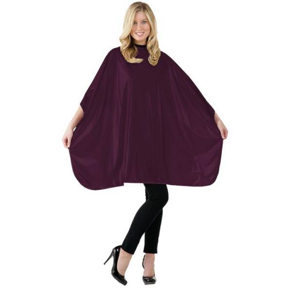 BETTY DAIN Solid Shampoo Cape Velcro, Burgundy Model #BD-306V-BUR, UPC: 013534115058