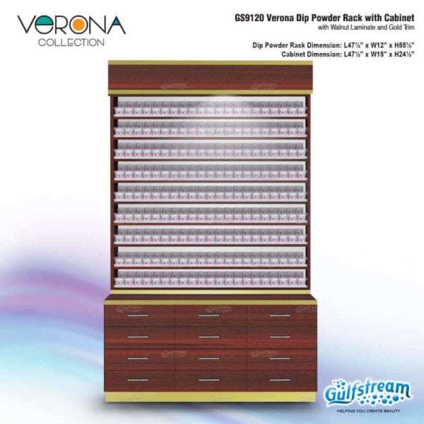 Verona Dip Powder Rack with Cabinet
